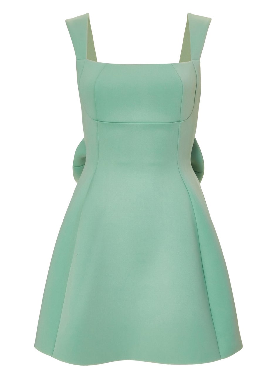Quiz Green Bow Skater Dress