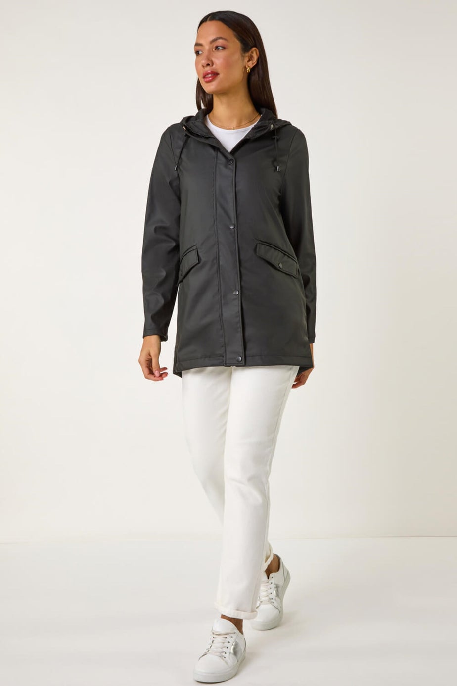 Roman Black Rain Resistant Hooded Jacket