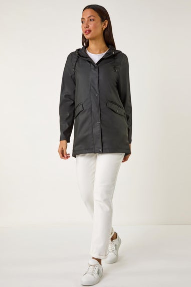 Roman Black Rain Resistant Hooded Jacket