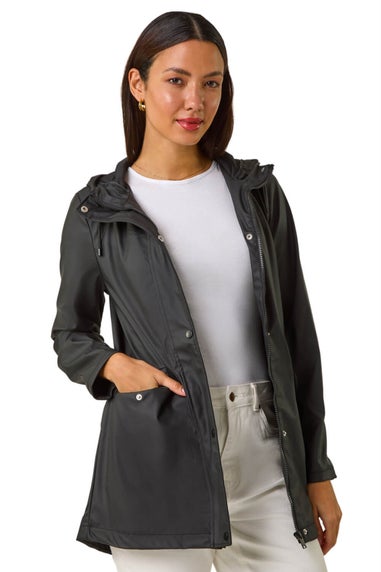 Roman Black Rain Resistant Hooded Jacket