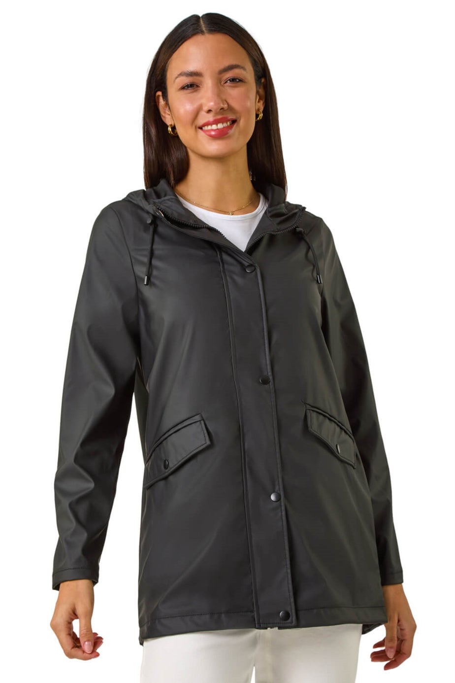 Roman Black Rain Resistant Hooded Jacket