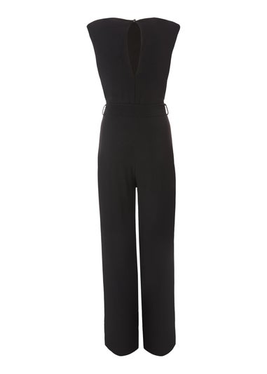 Quiz Black Petite Tie Waist Jumpsuit