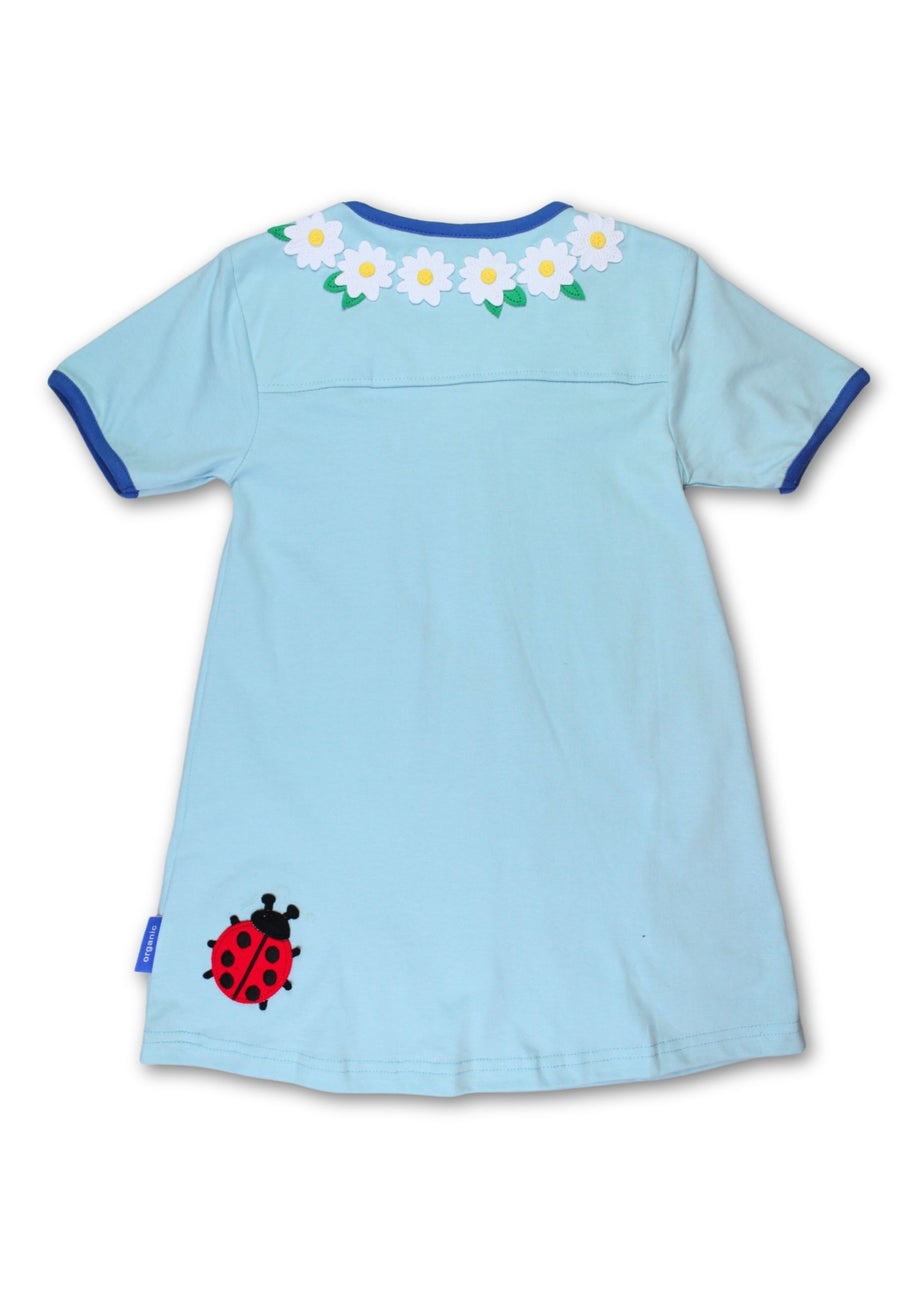 Toby Tiger Organic Blue Garden Applique T-Shirt Dress (6 months - 6 years)