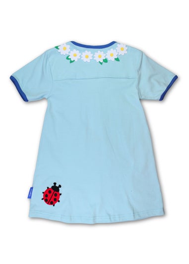 Toby Tiger Organic Blue Garden Applique T-Shirt Dress (6 months - 6 years)