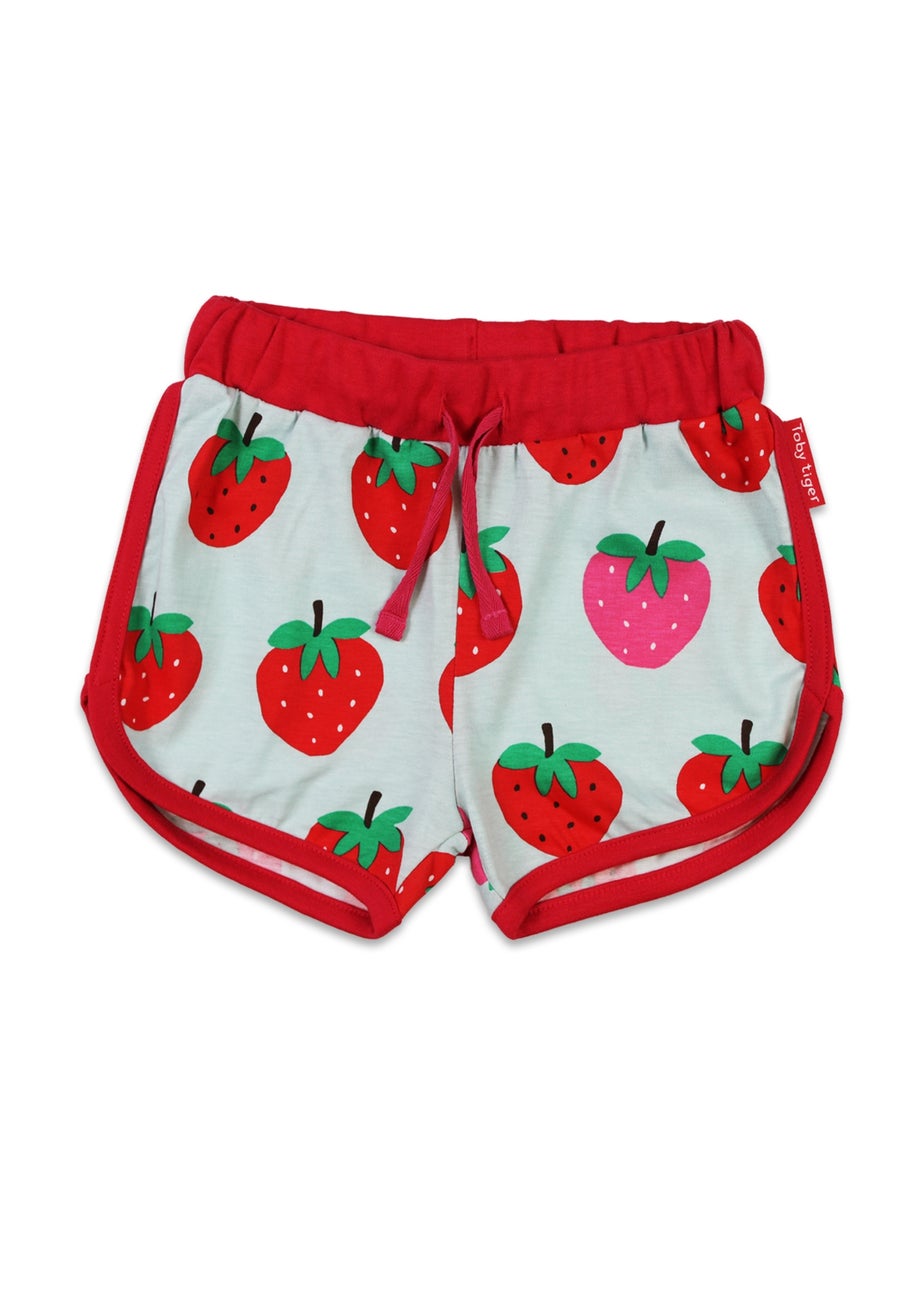 Toby Tiger Organic Red Strawberry Print Running Shorts (6 months - 6 years)
