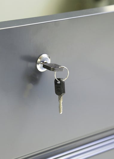 Charles Bentley Metal Storage Chest w/ Lock & Key Waterproof Seal Hydraulic Lid (H62cm x L132cm x W61cm)