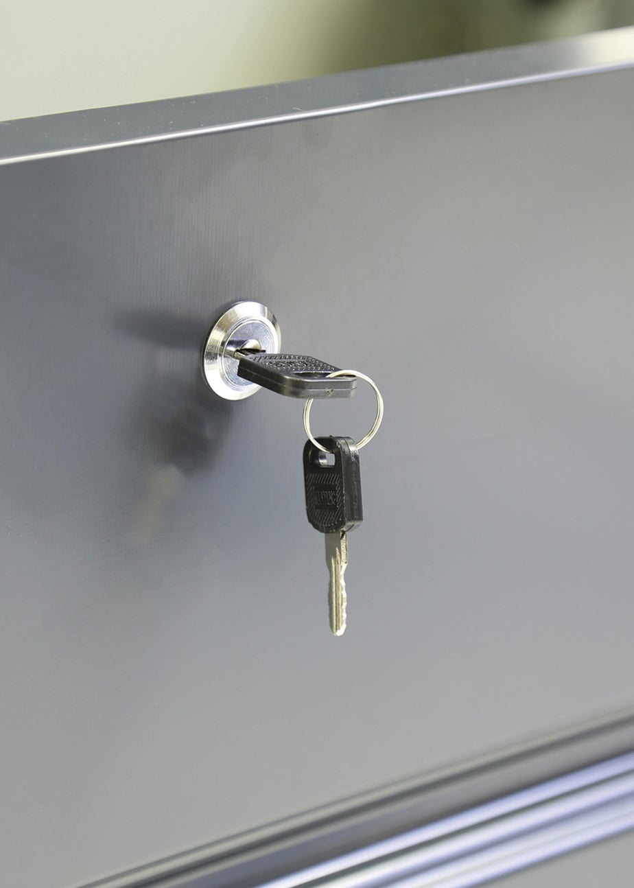 Charles Bentley Metal Storage Chest w/ Lock & Key Waterproof Seal Hydraulic Lid (H62cm x L132cm x W61cm)