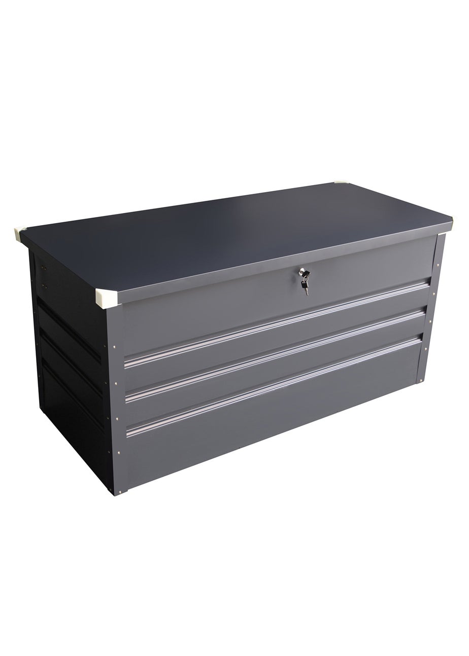 Charles Bentley Metal Storage Chest w/ Lock & Key Waterproof Seal Hydraulic Lid (H62cm x L132cm x W61cm)