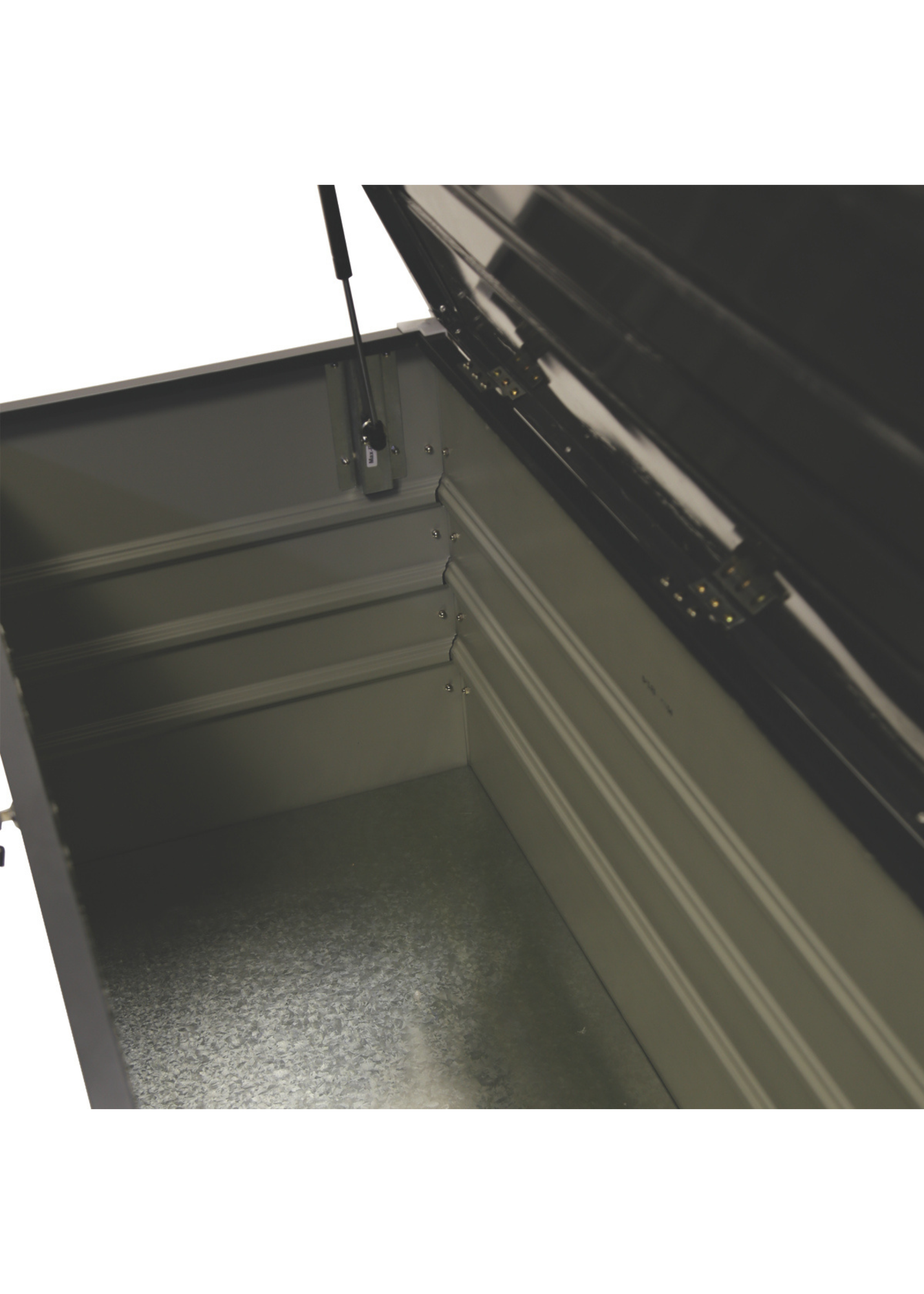 Charles Bentley Metal Storage Chest w/ Lock & Key Waterproof Seal Hydraulic Lid (H62cm x L132cm x W61cm)