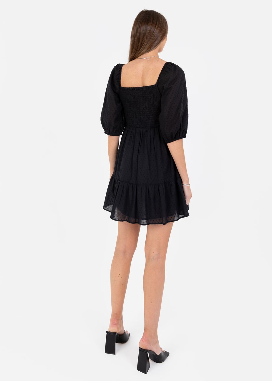 Lovedrobe Black Square Neck Mini Dress