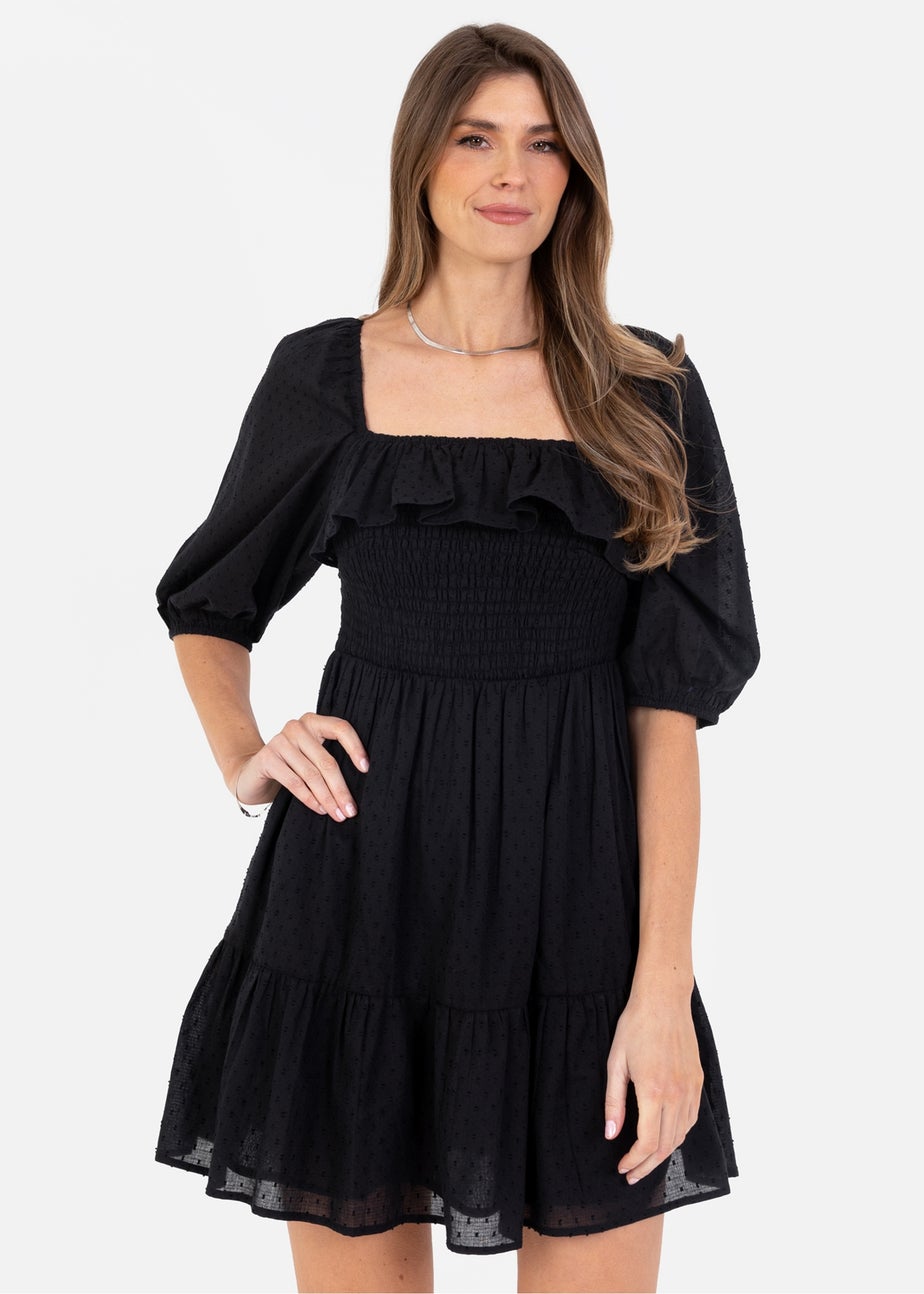 Lovedrobe Black Square Neck Mini Dress