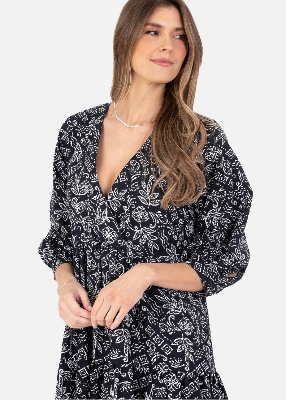 Lovedrobe Monochrome Cotton Mini Smock Dress