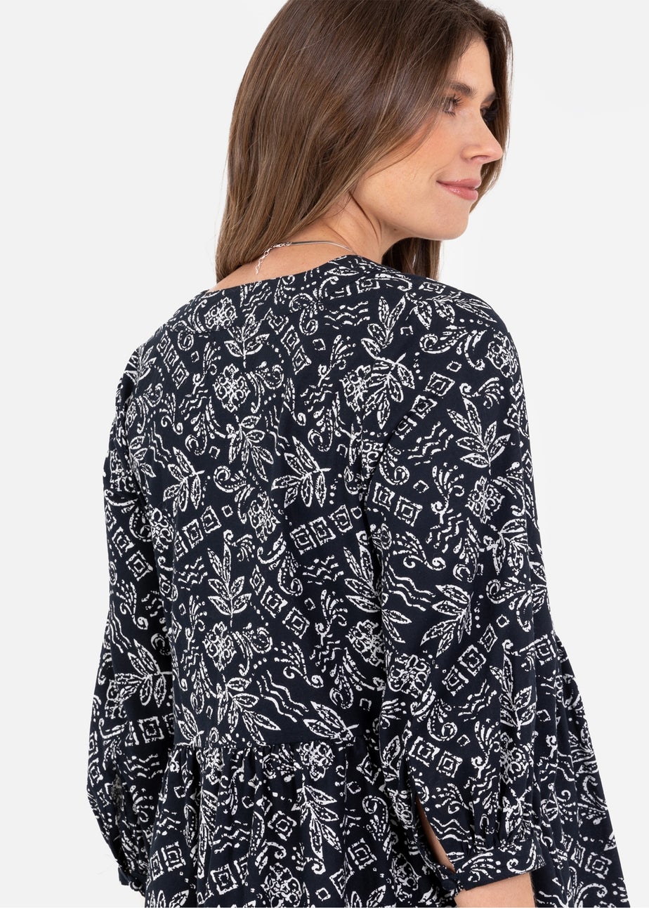 Lovedrobe Monochrome Cotton Mini Smock Dress