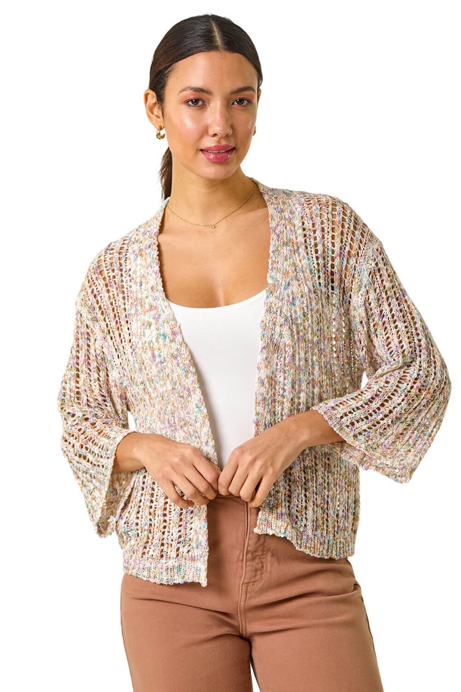 Roman Multi Stitch Detail Knit Cardigan