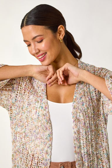 Roman Multi Stitch Detail Knit Cardigan