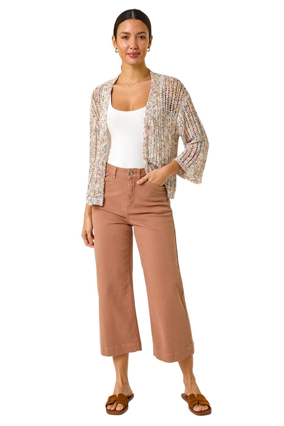 Roman Multi Stitch Detail Knit Cardigan