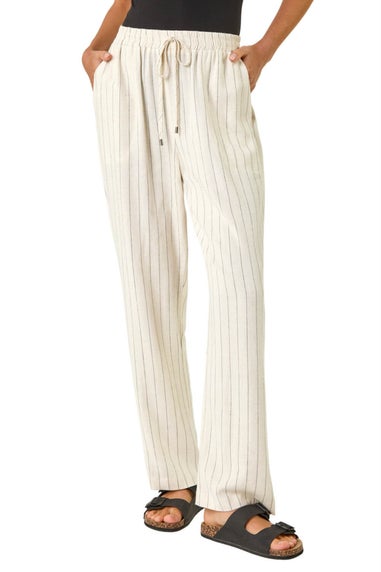 Roman Natural Full Length Linen Mix Trouser