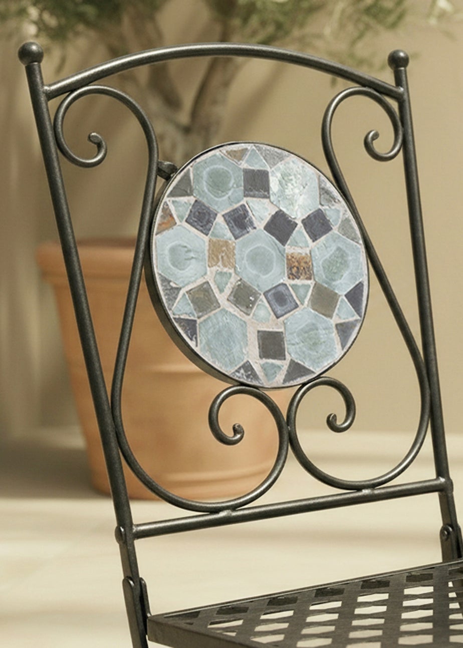 Charles Bentley 3 Piece Wrought Iron Mosaic Bistro Set (2 Seater)
