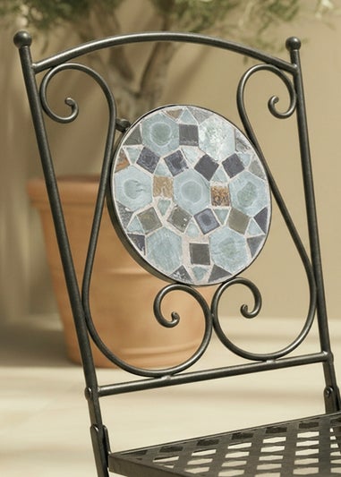 Charles Bentley 3 Piece Wrought Iron Mosaic Bistro Set (2 Seater)