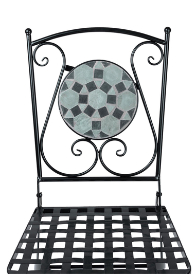 Charles Bentley 3 Piece Wrought Iron Mosaic Bistro Set (2 Seater)