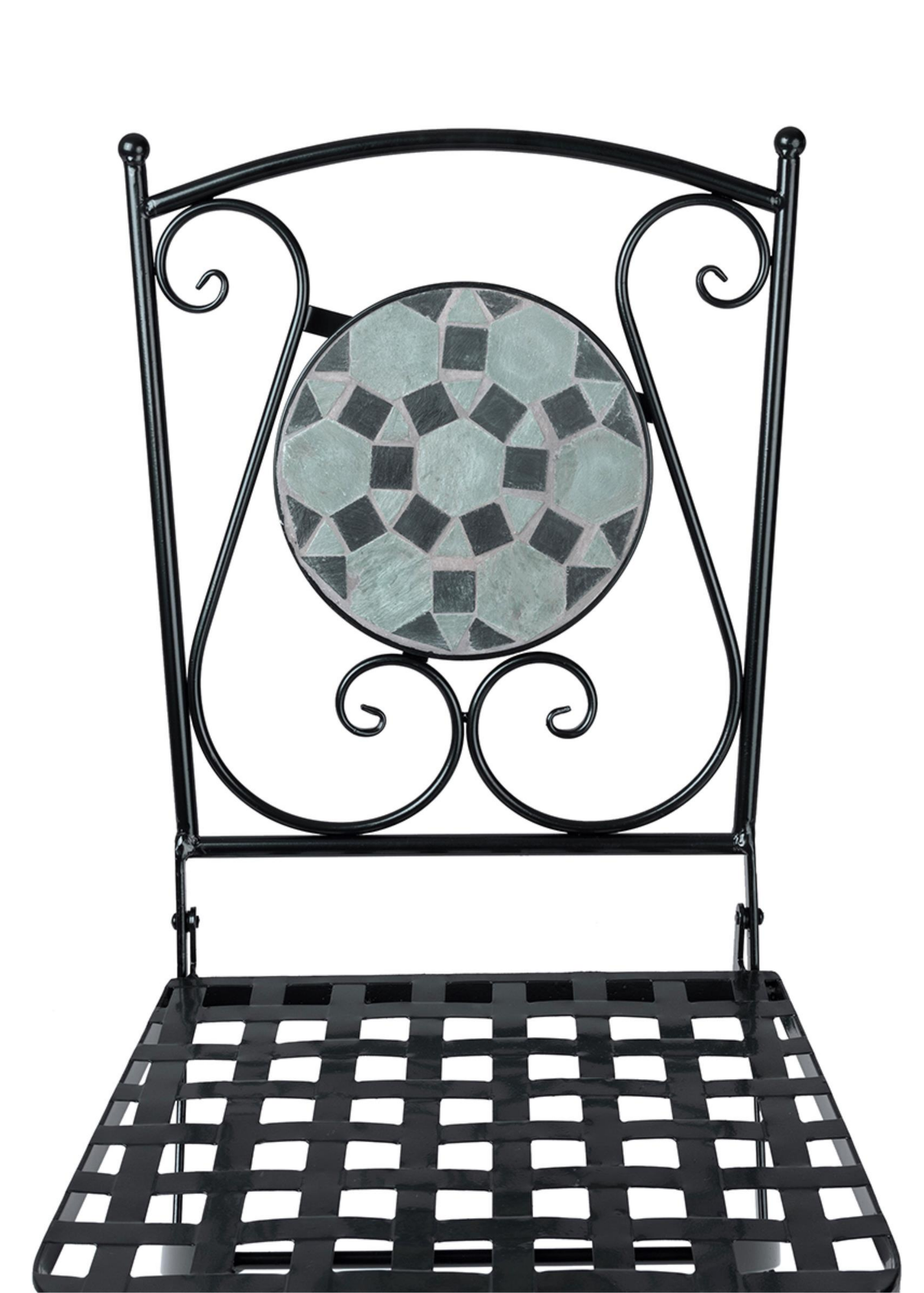 Charles Bentley 3 Piece Wrought Iron Mosaic Bistro Set (2 Seater)