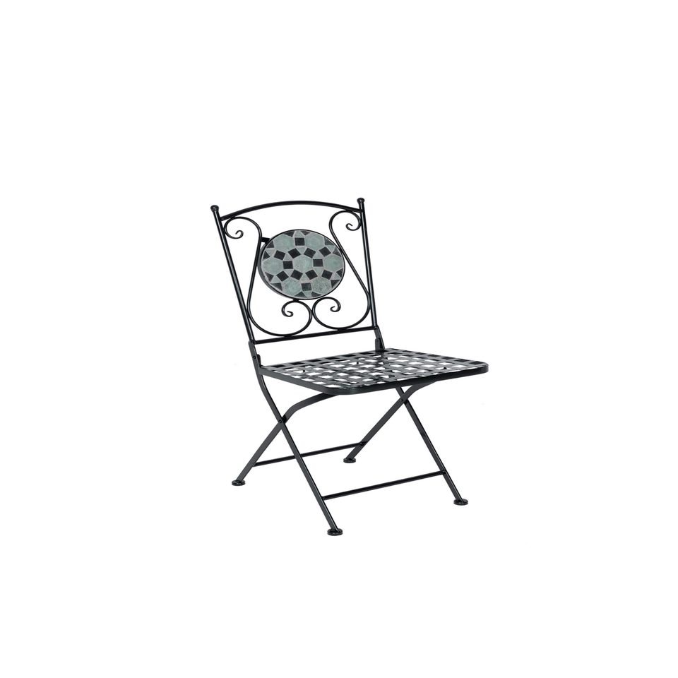 Charles Bentley 3 Piece Wrought Iron Mosaic Bistro Set (2 Seater)