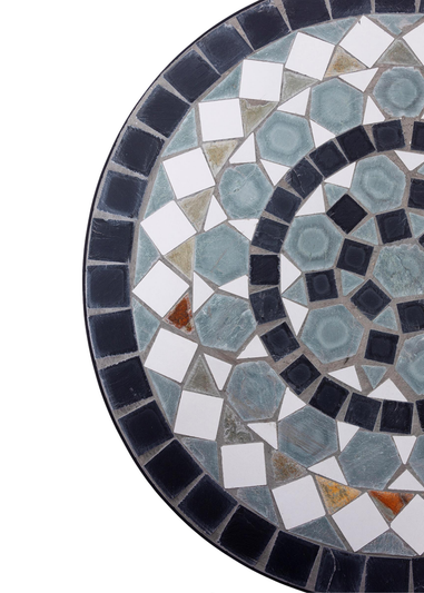 Charles Bentley 3 Piece Wrought Iron Mosaic Bistro Set (2 Seater)