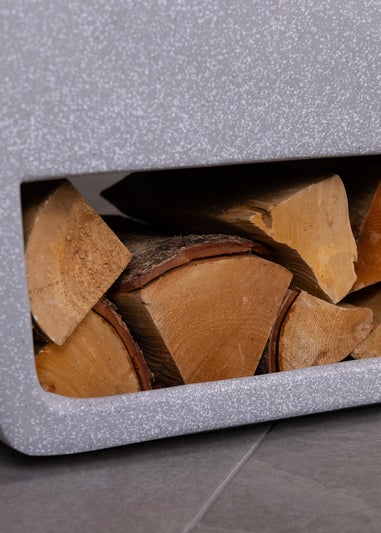 Charles Bentley Square Magnesia Fire Pit with Mesh Cover Cooking Grill