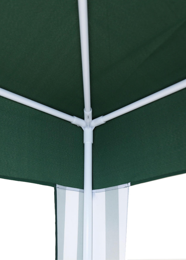 Charles Bentley 3x3m Polyester Gazebo Green Stripe Showerproof