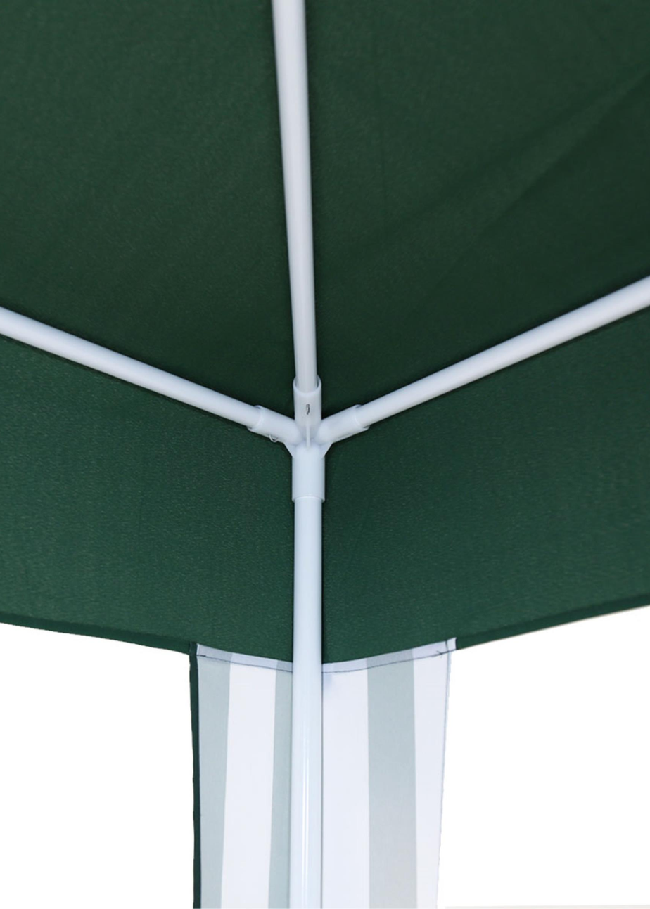 Charles Bentley 3x3m Polyester Gazebo Green Stripe Showerproof