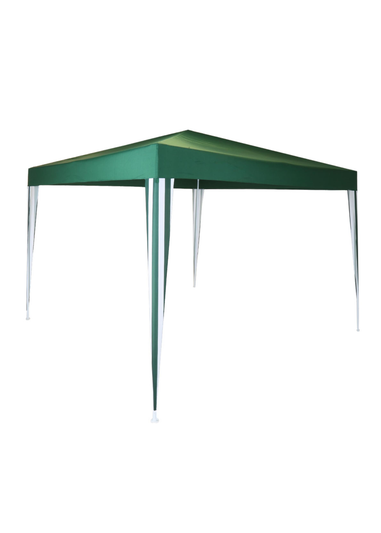 Charles Bentley 3x3m Polyester Gazebo Green Stripe Showerproof