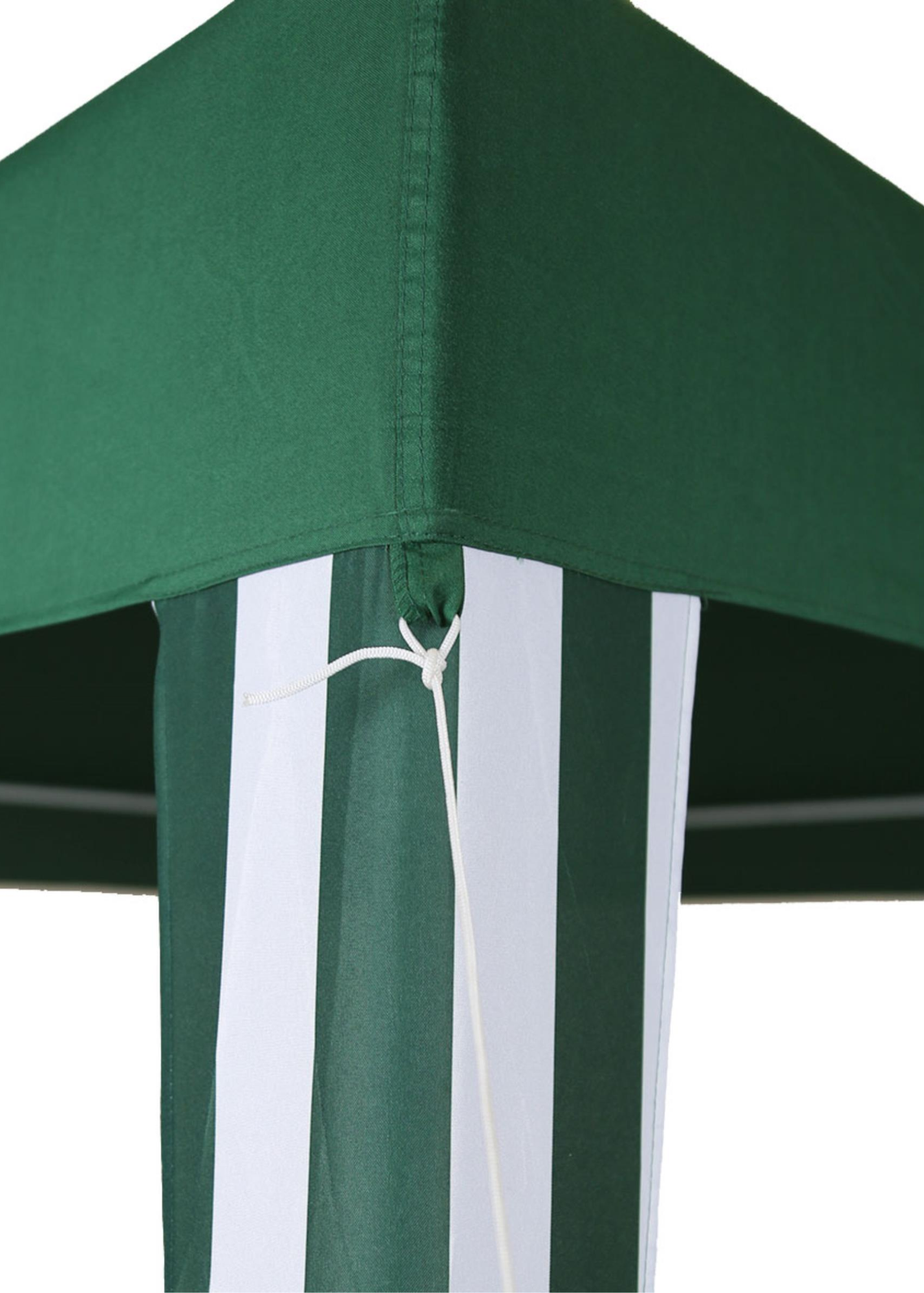 Charles Bentley 3x3m Polyester Gazebo Green Stripe Showerproof