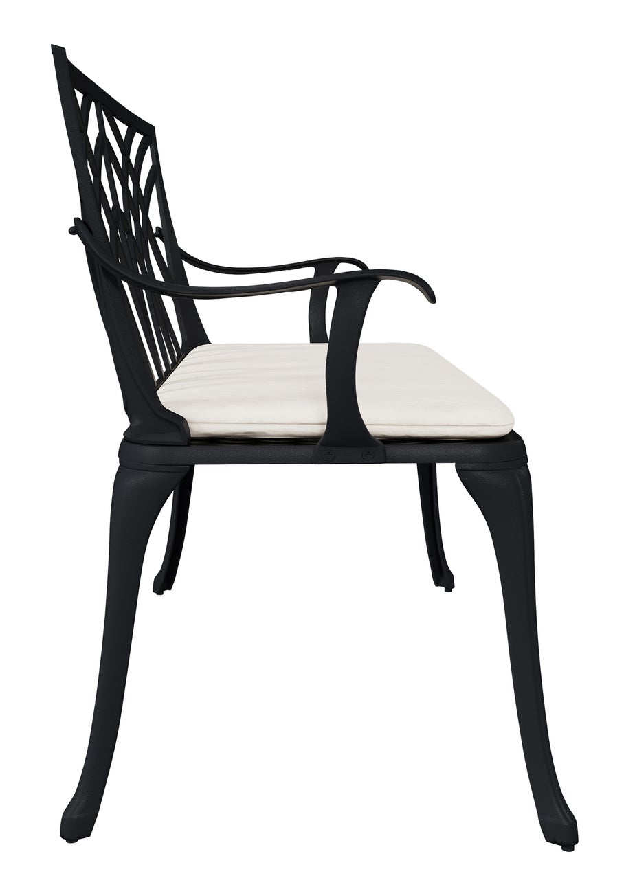 Charles Bentley 2 Seater Metal Cast Aluminium Garden Patio Bench