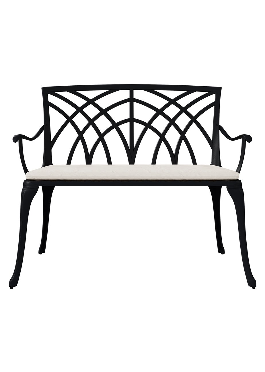 Charles Bentley 2 Seater Metal Cast Aluminium Garden Patio Bench