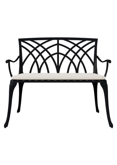 Charles Bentley 2 Seater Metal Cast Aluminium Garden Patio Bench