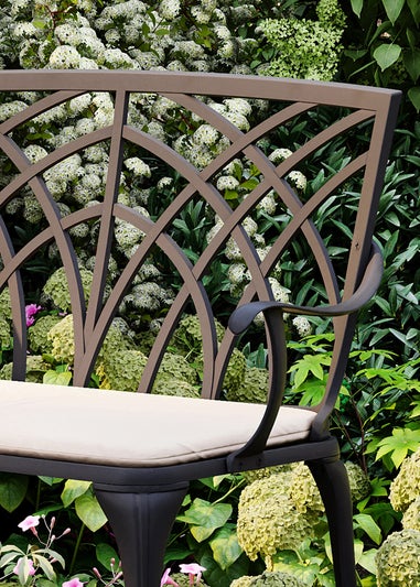 Charles Bentley 2 Seater Metal Cast Aluminium Garden Patio Bench