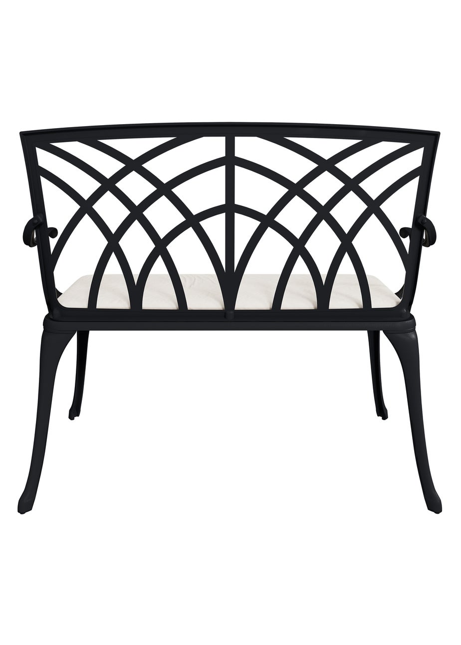 Charles Bentley 2 Seater Metal Cast Aluminium Garden Patio Bench