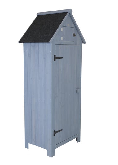 Charles Bentley FSC Slim Tall Garden Storage Shed Grey