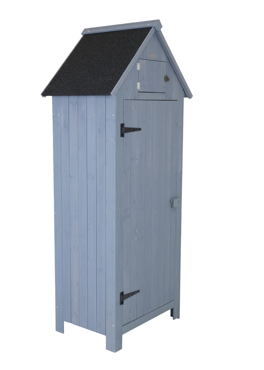 Charles Bentley FSC Slim Tall Garden Storage Shed Grey