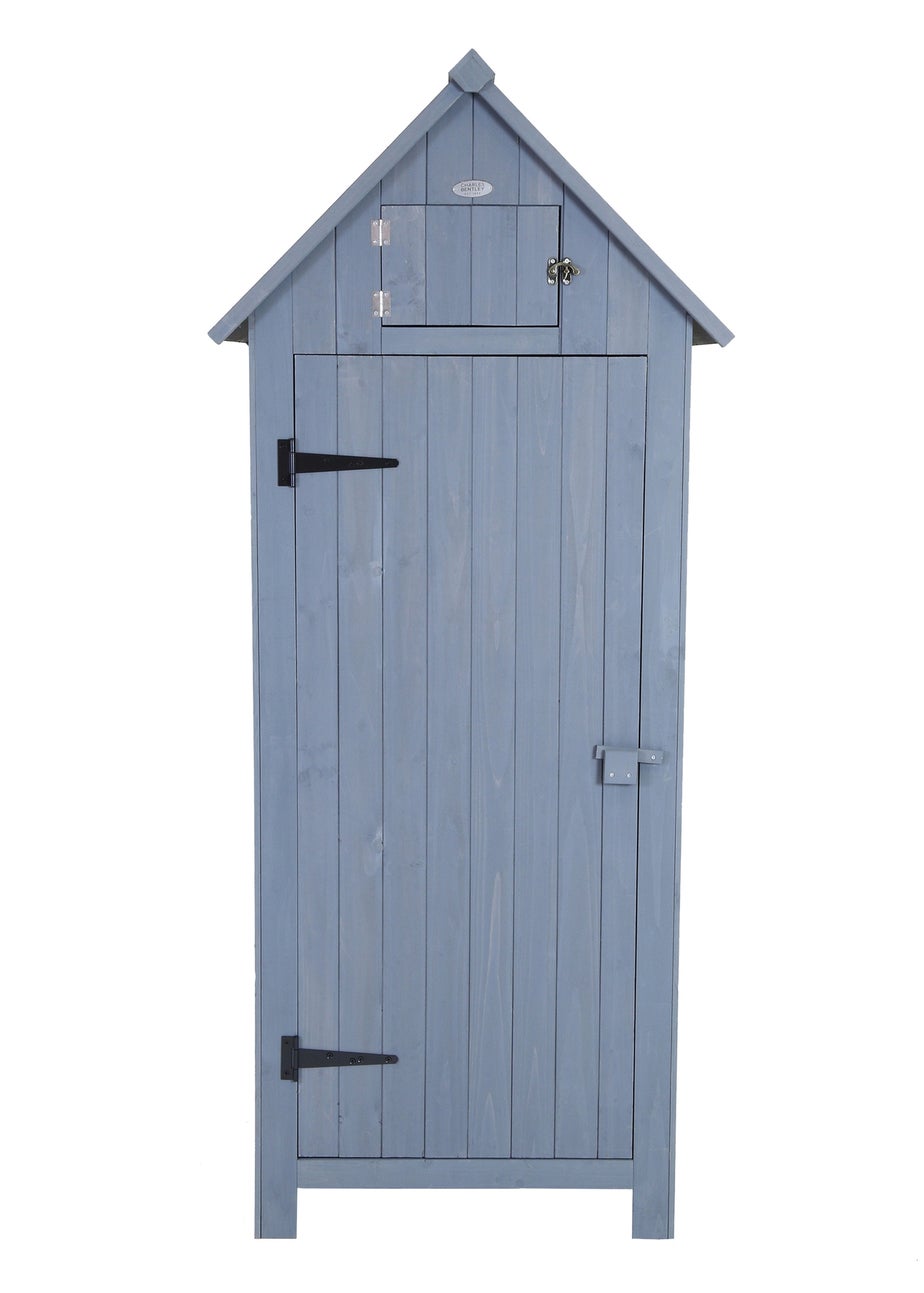 Charles Bentley FSC Slim Tall Garden Storage Shed Grey