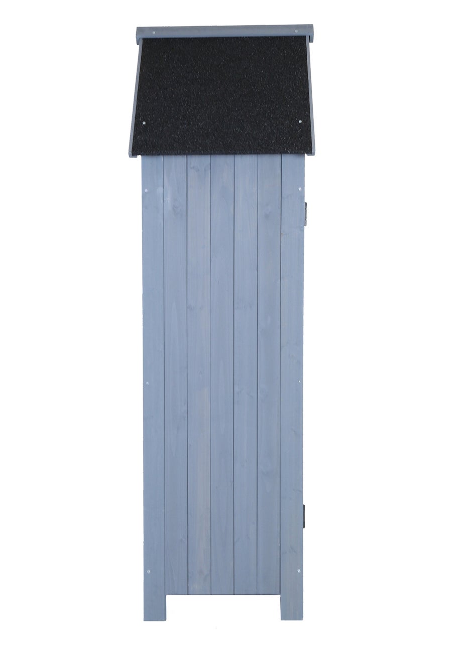 Charles Bentley FSC Slim Tall Garden Storage Shed Grey