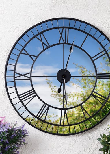 Charles Bentley Buttermere Indoor Outdoor Mirrored Skeleton Wall Clock