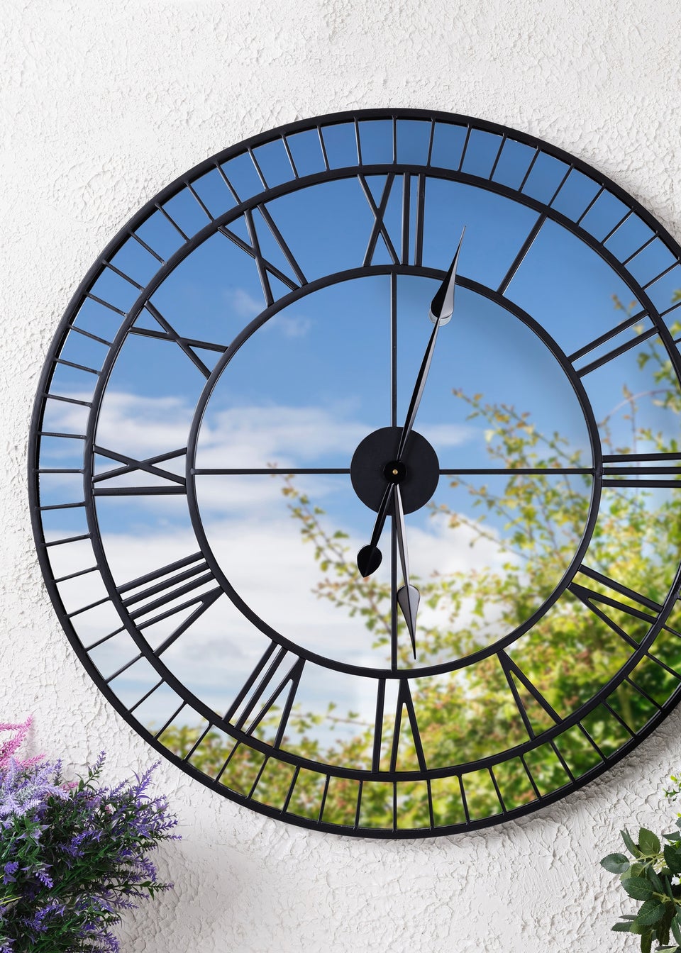 Charles Bentley Buttermere Indoor Outdoor Mirrored Skeleton Wall Clock