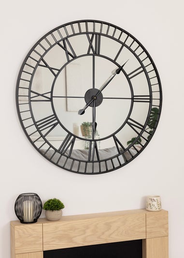 Charles Bentley Buttermere Indoor Outdoor Mirrored Skeleton Wall Clock
