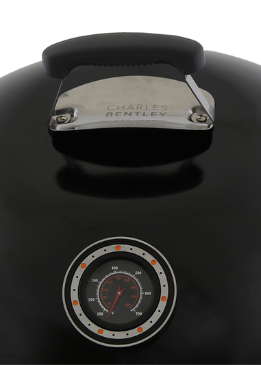 Charles Bentley Premium Charcoal Kettle BBQ Enamel Coated Steel Black