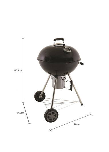 Charles Bentley Premium Charcoal Kettle BBQ Enamel Coated Steel Black