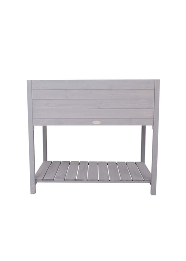 Charles Bentley Wooden Planter Raised Box with Shelf Herb Plant Box