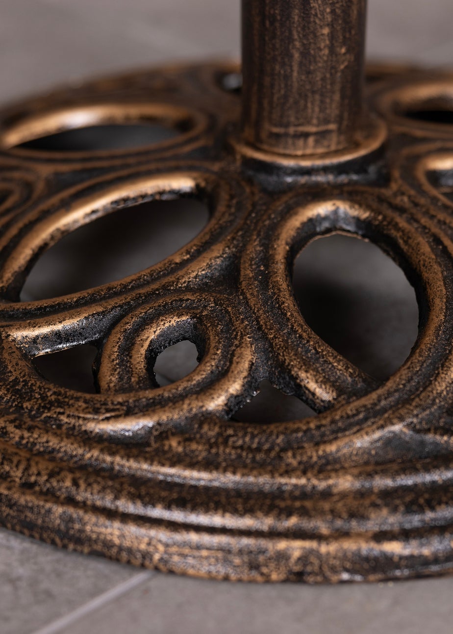 Charles Bentley Cast Iron Round Patio Umbrella Parasol Base Stand Bronze