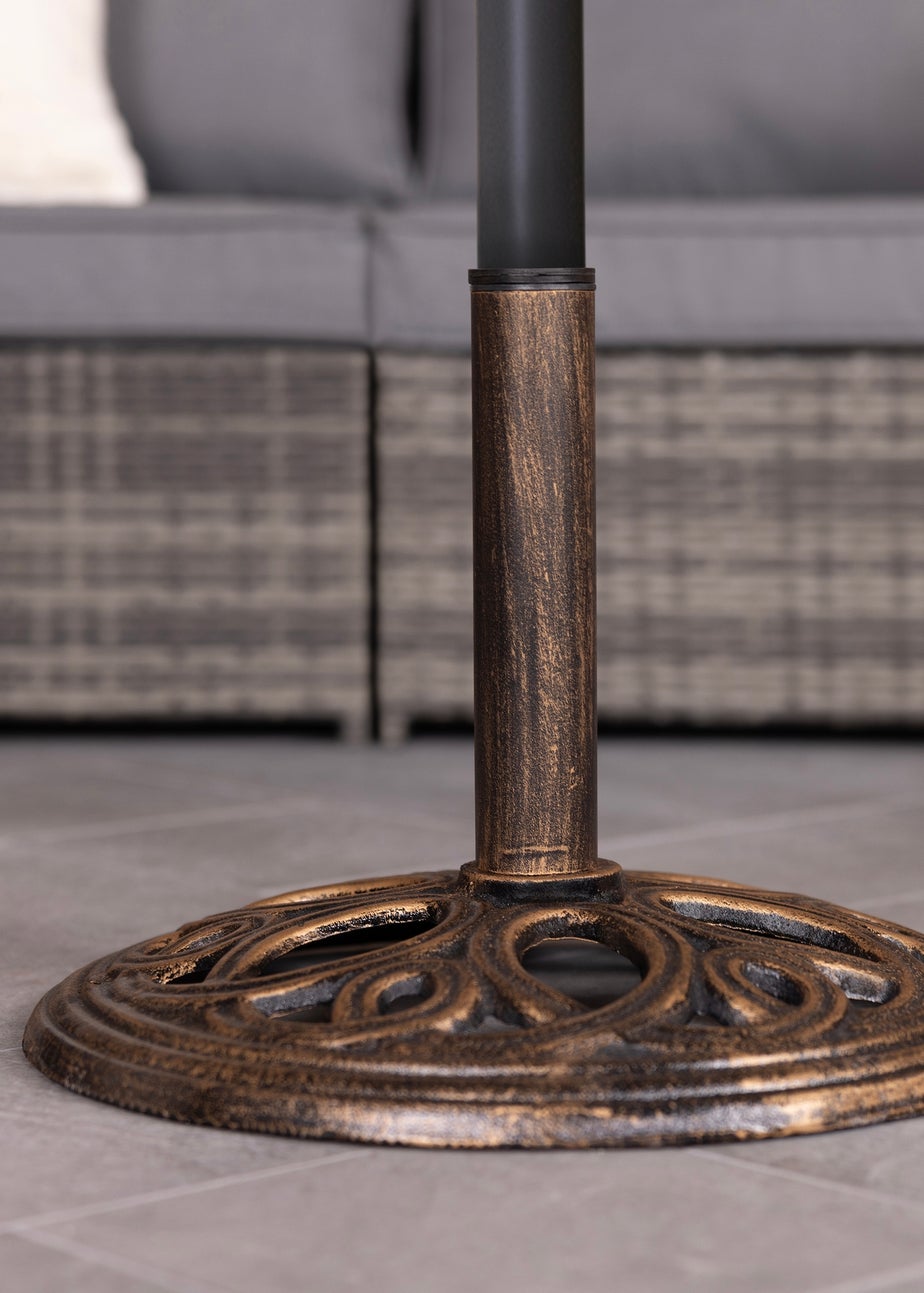 Charles Bentley Cast Iron Round Patio Umbrella Parasol Base Stand Bronze