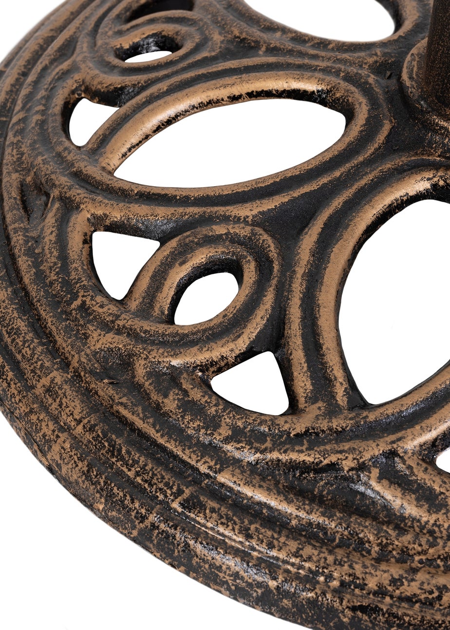 Charles Bentley Cast Iron Round Patio Umbrella Parasol Base Stand Bronze